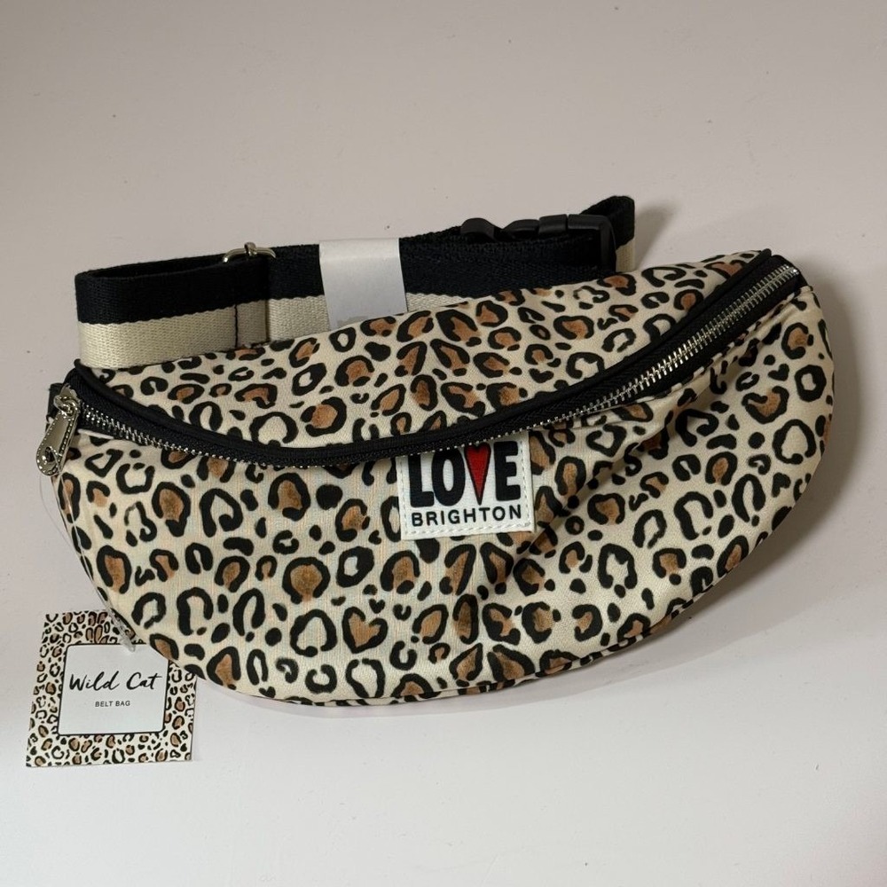 LOVE Brighton Wild Cat Leopard Print Belt Bag Fanny Pack Adjustable Strap NWT